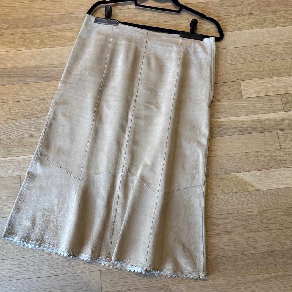 Genuine Leather Midi Skirt